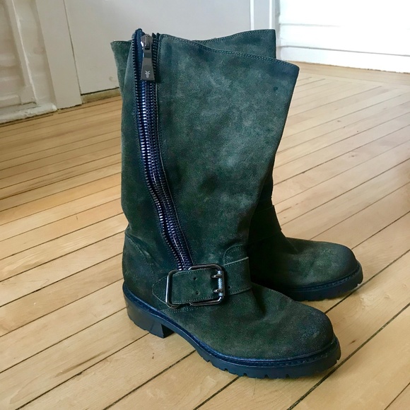 frye green suede boots